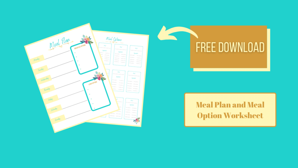Clickable picture of free menu plan. Meal planning worksheet pdf.