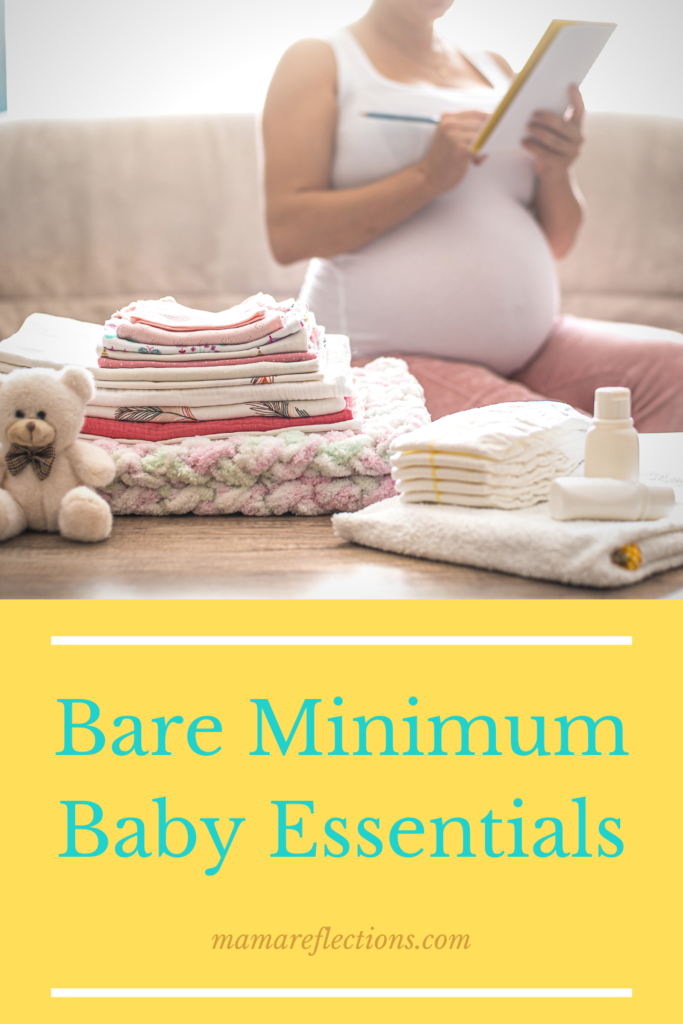 Bare Minimum Baby Essentials pinnable image.