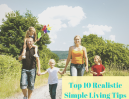 Feature image for simple living tips of a family enjoying a walk