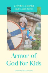 Armor of God for Kids pinnable imge of boy dressed in armor