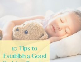 Bedtime routine feature image of toddler sleeping with teddy bear
