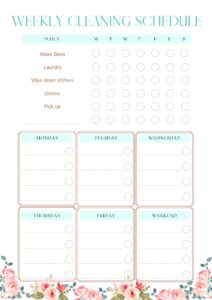 house cleaning schedule template image