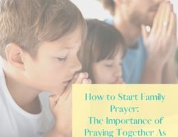 feature image of dad praying with his 2 children