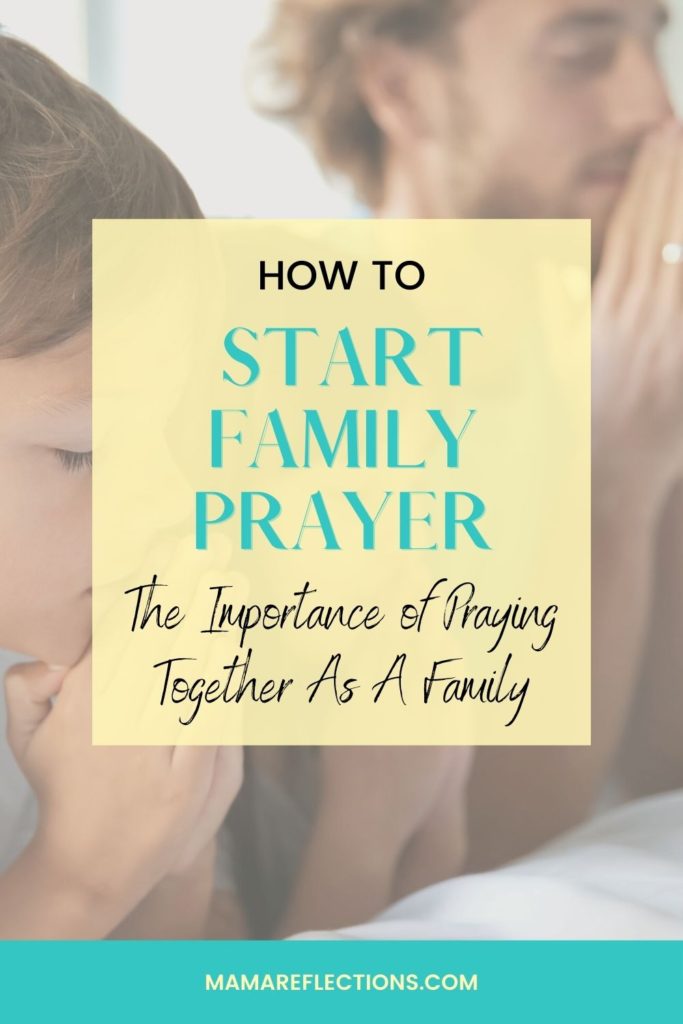 Pinnable image of a dad and 2 kids praying together