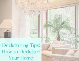 Clean living area as feature image of decluttering tips for decluttering your home quickly and easily
