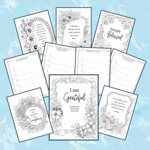 Image of some pages included in the Gratitude Coloring Journal