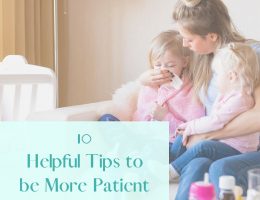 Feature image of Tips for more patient parenting of a mom comforting her two daughters.