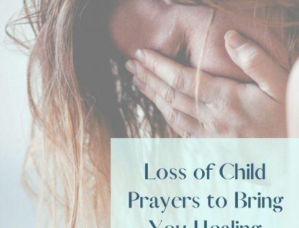 Loss of Child Prayer feature image of woman with face in hands, crying.