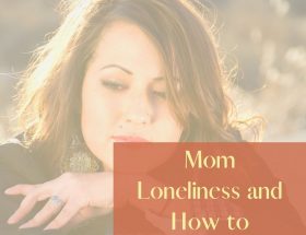 Mom loneliness feature image of sad woman with chin on her arms.