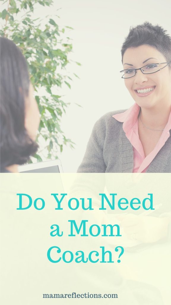 Do you need a mom coach Pinterest pin showing one woman talking with another.